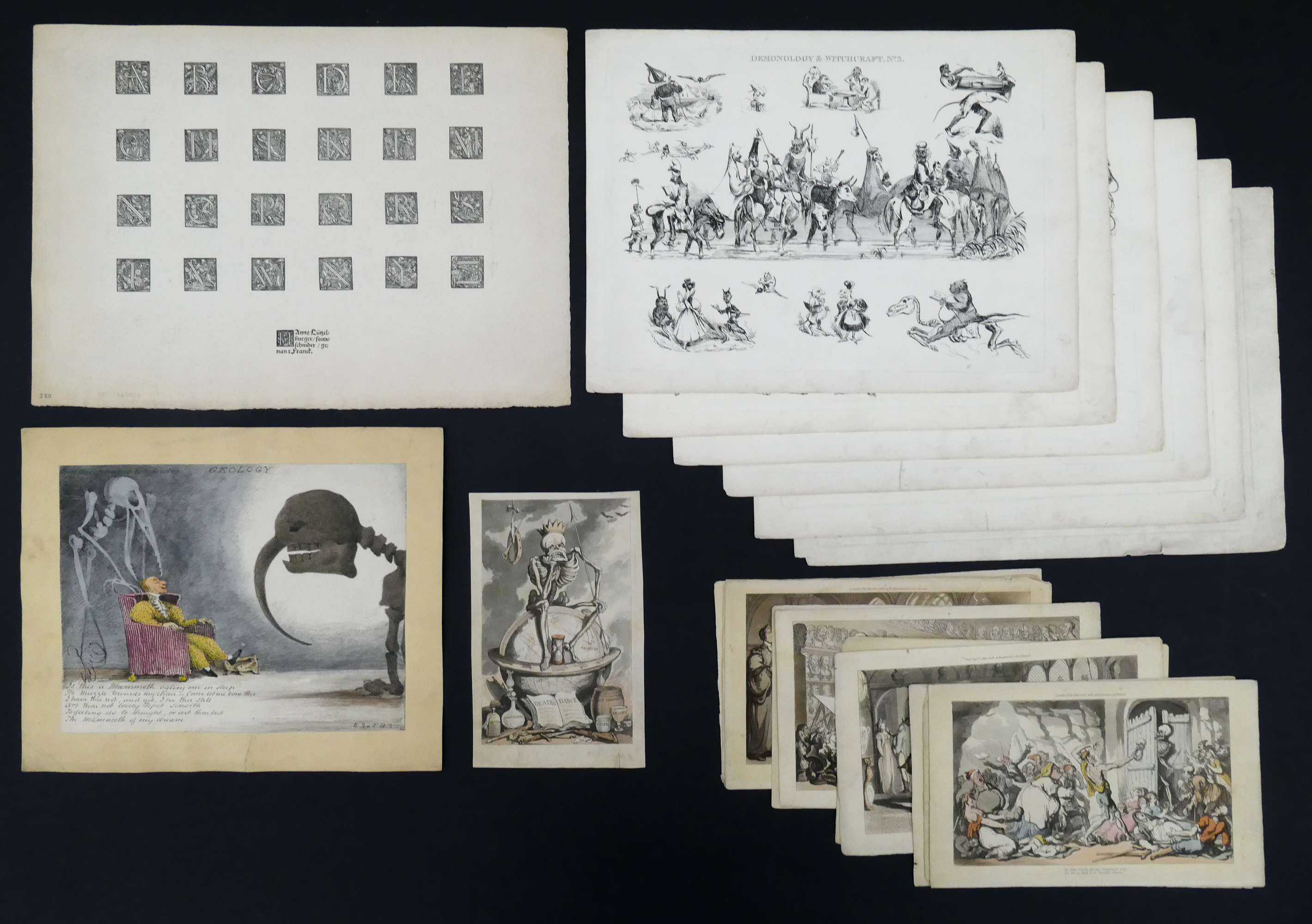21pc Macabre Lithographs &