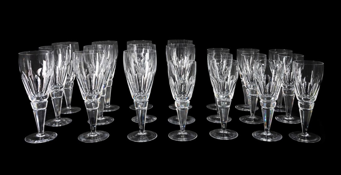 21PC ROSENTHAL COLORLESS CRYSTAL