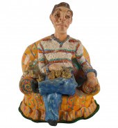 21ST CENTURY: SEATED MANglazed