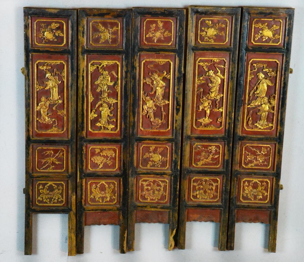 (22) Chinese Carved & Painted