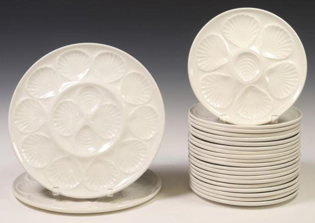 (22) FRENCH FAIENCE WHITE GLAZED