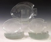 (22) FRENCH MOLDED GLASS FISH