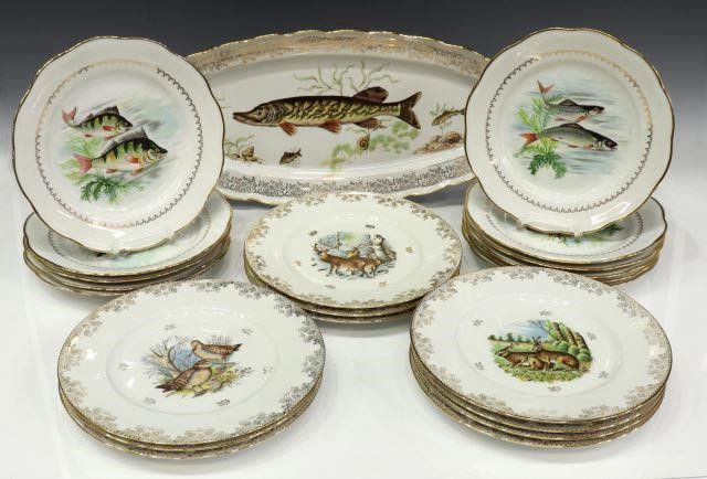 (22) FRENCH PORCELAIN FISH & GAME