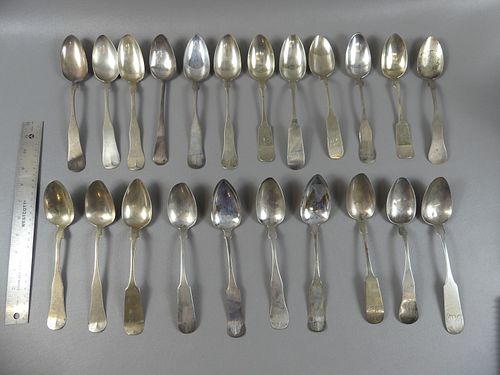 22 LARGE COIN SILVER TABLESPOONSLot