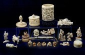 22 PC. CARVED IVORY COLLECTION