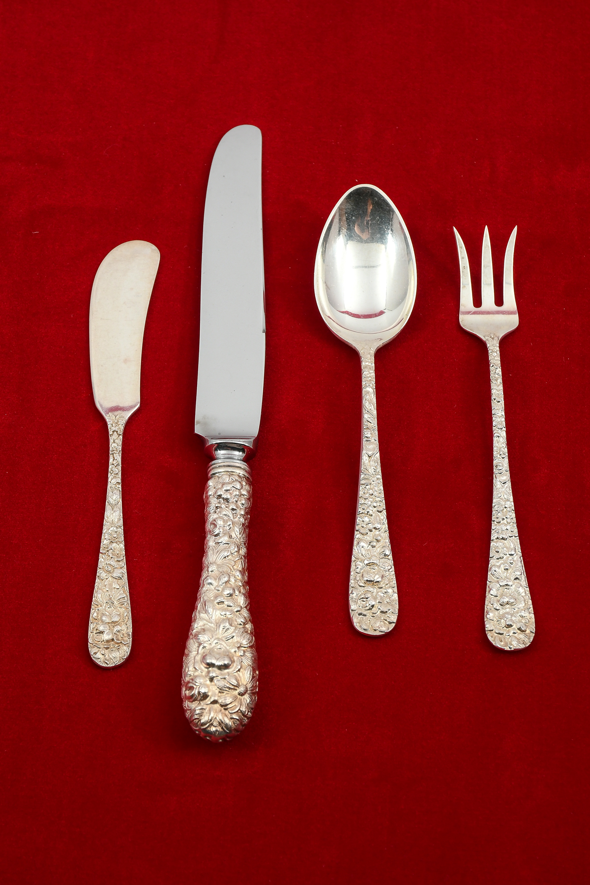 22 PC. STEIFF REPOUSSE STERLING
