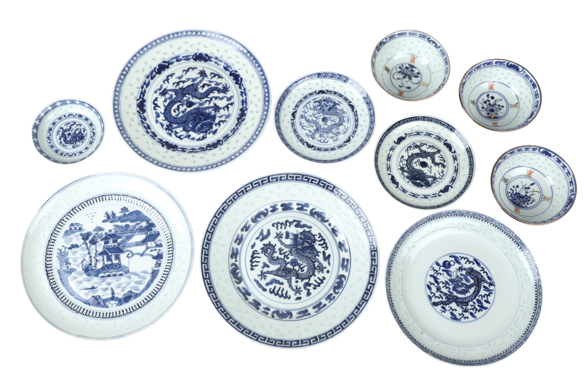 (22 ) Pcs Chinese rice porcelain