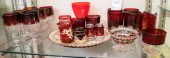(22) Pcs ruby & clear glass, c