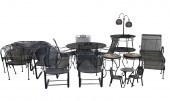 22 PCS WROUGHT IRON PATIO FURN