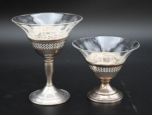 22 PIECE CRYSTAL AND STERLING