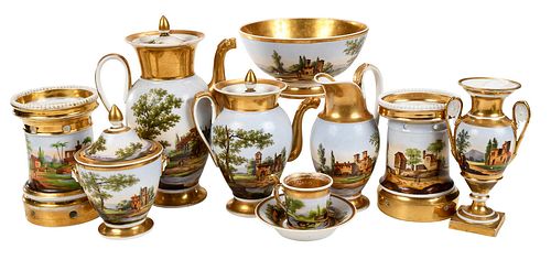 22 PIECES, OLD PARIS PORCELAIN