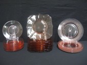 22 pink depression glass plate