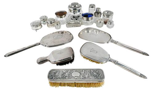 22 SILVER DRESSER ITEMS19th/20th