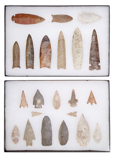 (22) STONE ARROWHEADS,