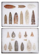 (22) STONE ARROWHEADS, SPEARPO