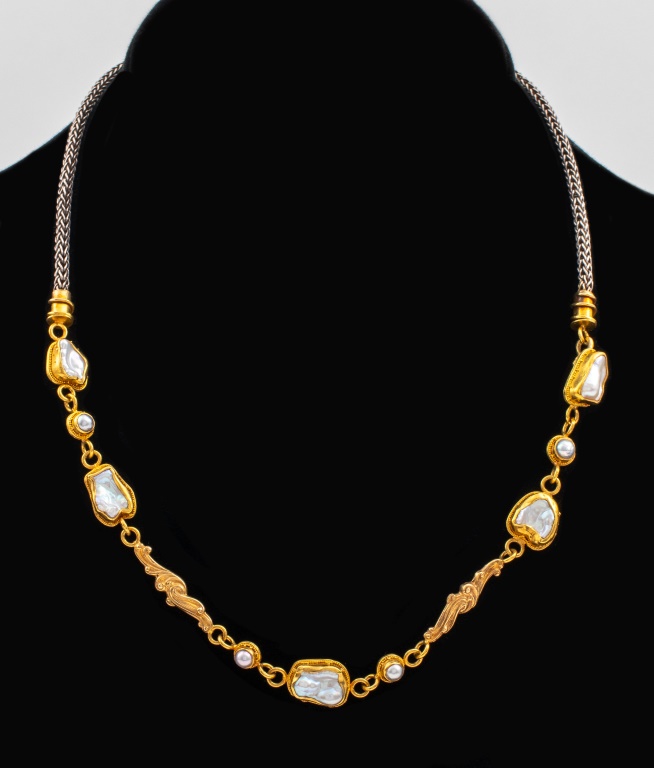 22K & 14K YELLOW GOLD PEARLS SILVER