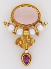 22K / 18K GOLD ROSE QUARTZ, PE