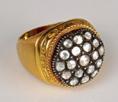 22K ETRUSCAN STYLE RING WITH R