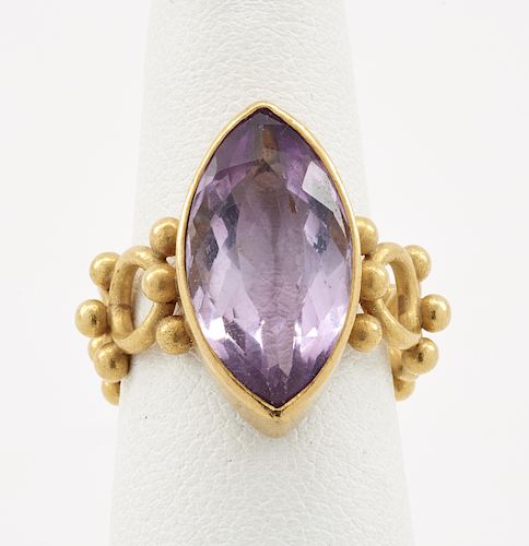 22K GOLD & AMETHYST RING22k Gold