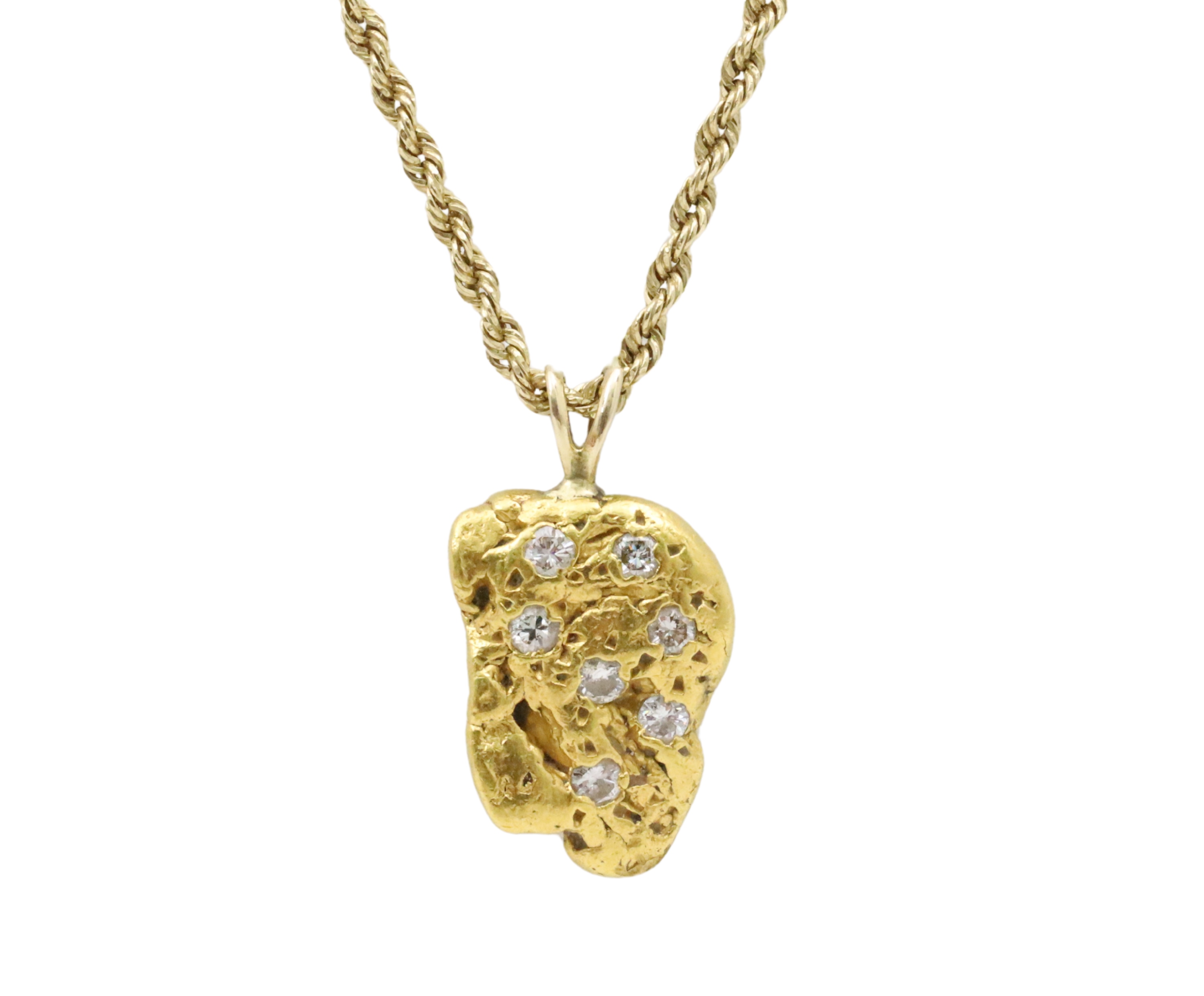 22K GOLD NUGGET & DIAMOND