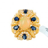22K GOLD OPAL, SAPPHIRES AND D