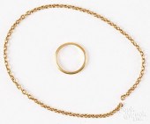 22K GOLD RING, 18K CHAIN22K go