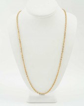 22K SOLID OVAL CABLE LINK WITH