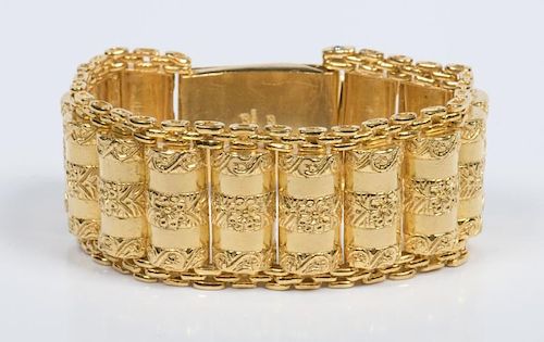 22K WIDE LINK BRACELET, 115.4