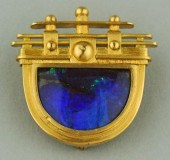 22K YELLOW GOLD AND BLACK OPAL