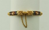 22K YELLOW GOLD AND ENAMEL HIN