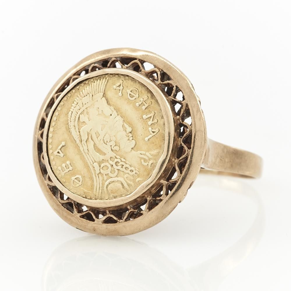 22K YELLOW GOLD COIN, 14K ROSE GOLD