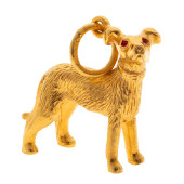 22K YELLOW GOLD DOG CHARM<br>2