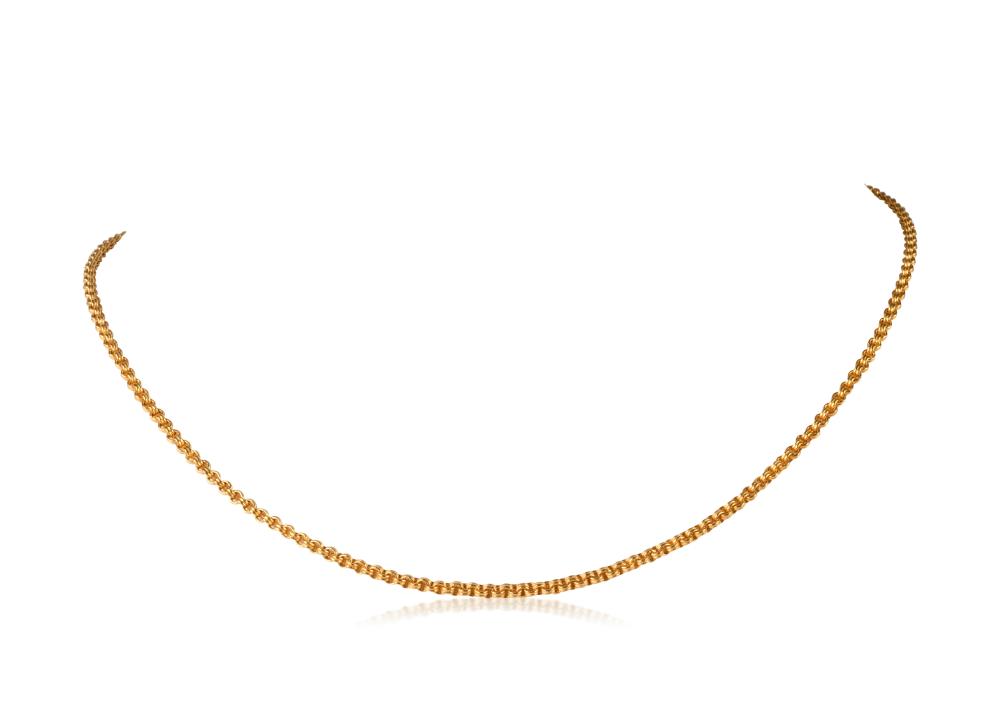 22K YELLOW GOLD ROLO CHAIN NECKLACE