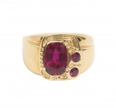 22K YG RUBY CUSTOM MADE RING22