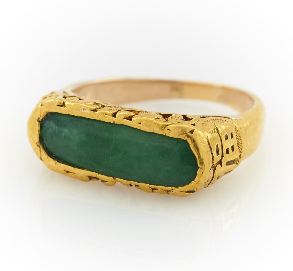 22K/14K YELLOW GOLD AND JADE