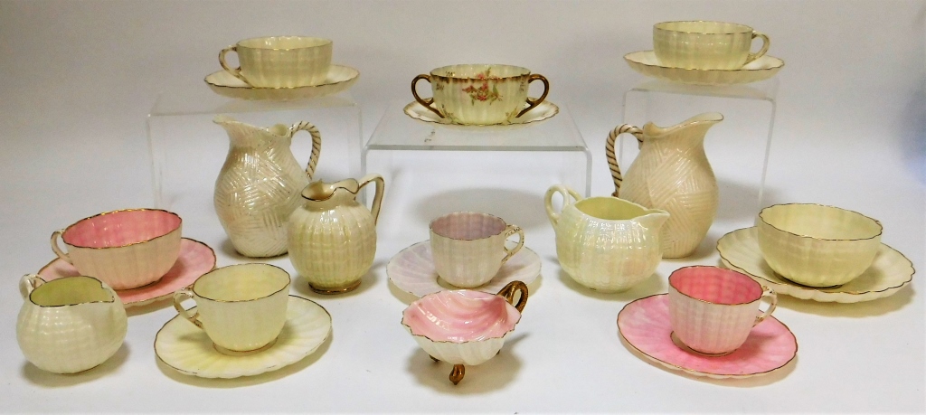 22PC AMERICAN BELLEEK PORCELAIN TEA