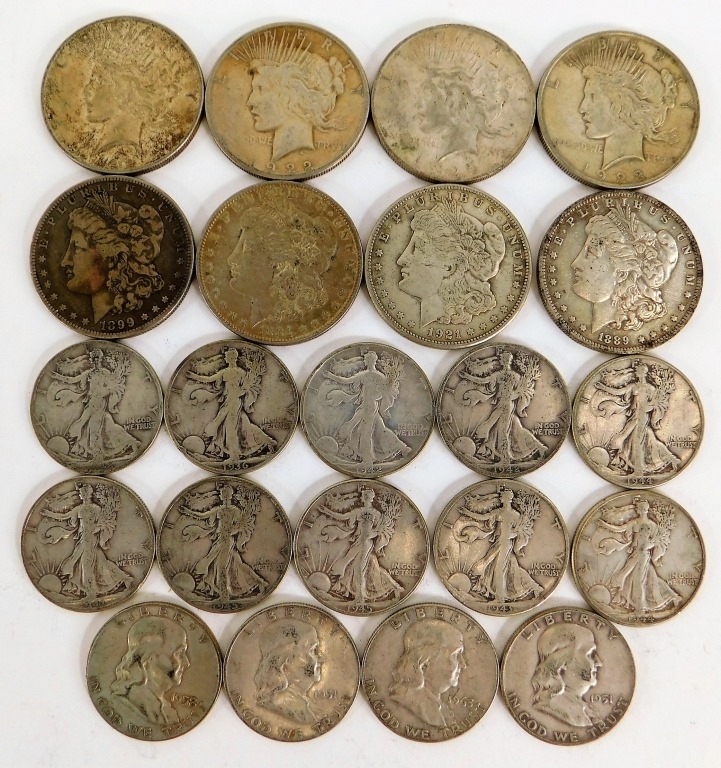 22PC AMERICAN SILVER & HALF