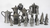22PC ASSORTED PEWTER TABLEWARE