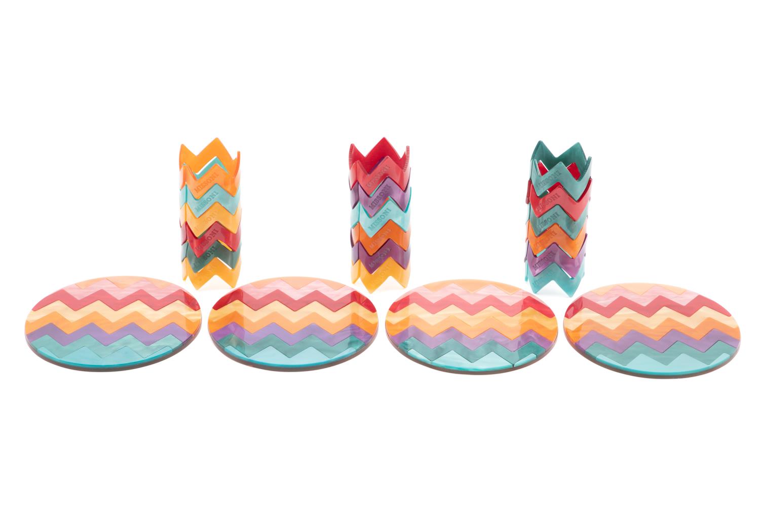 22PCS MISSONI ZIGZAG COASTERS &