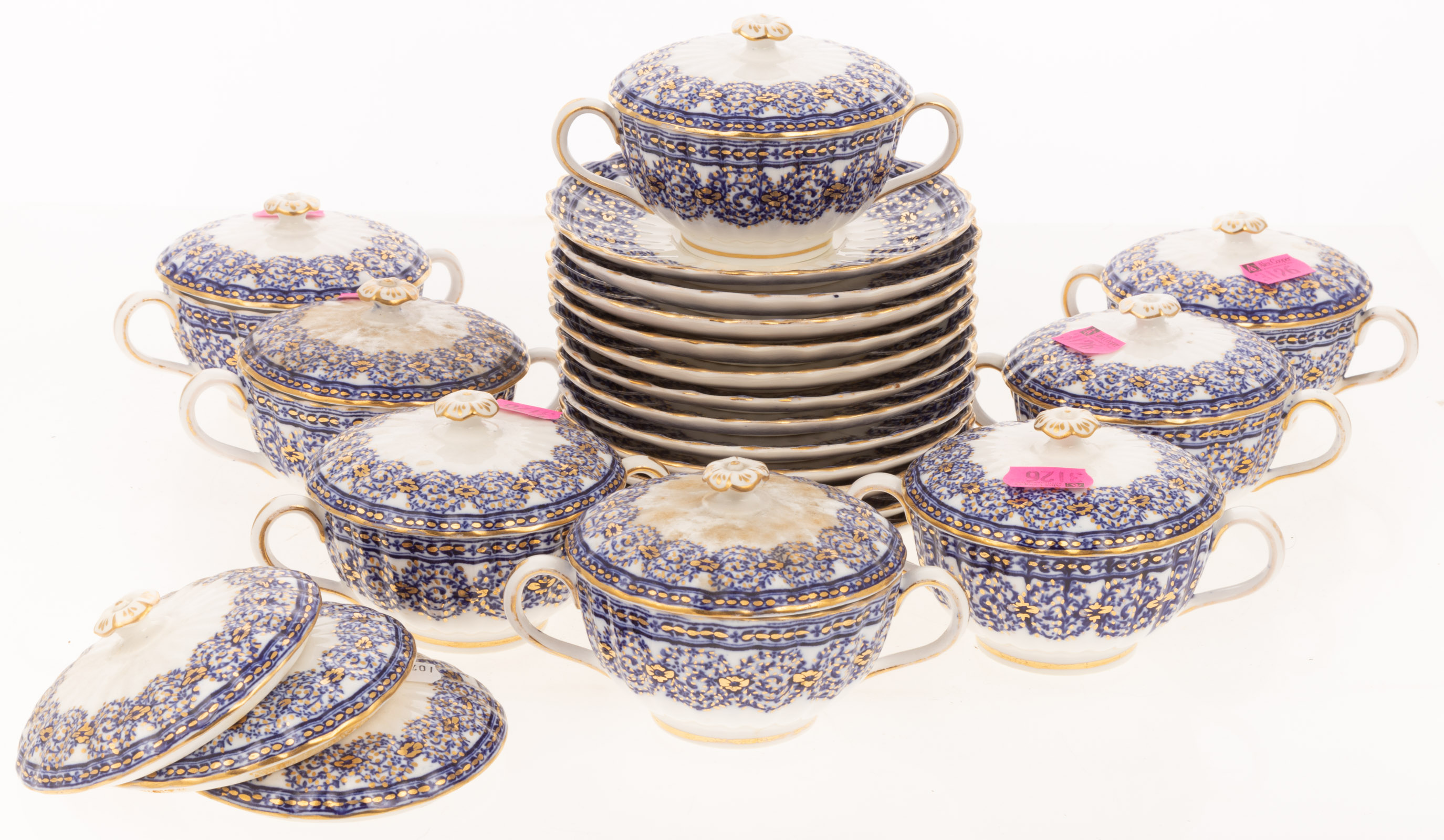 23 COPELAND/SPODE CREAM SOUP CUPS &