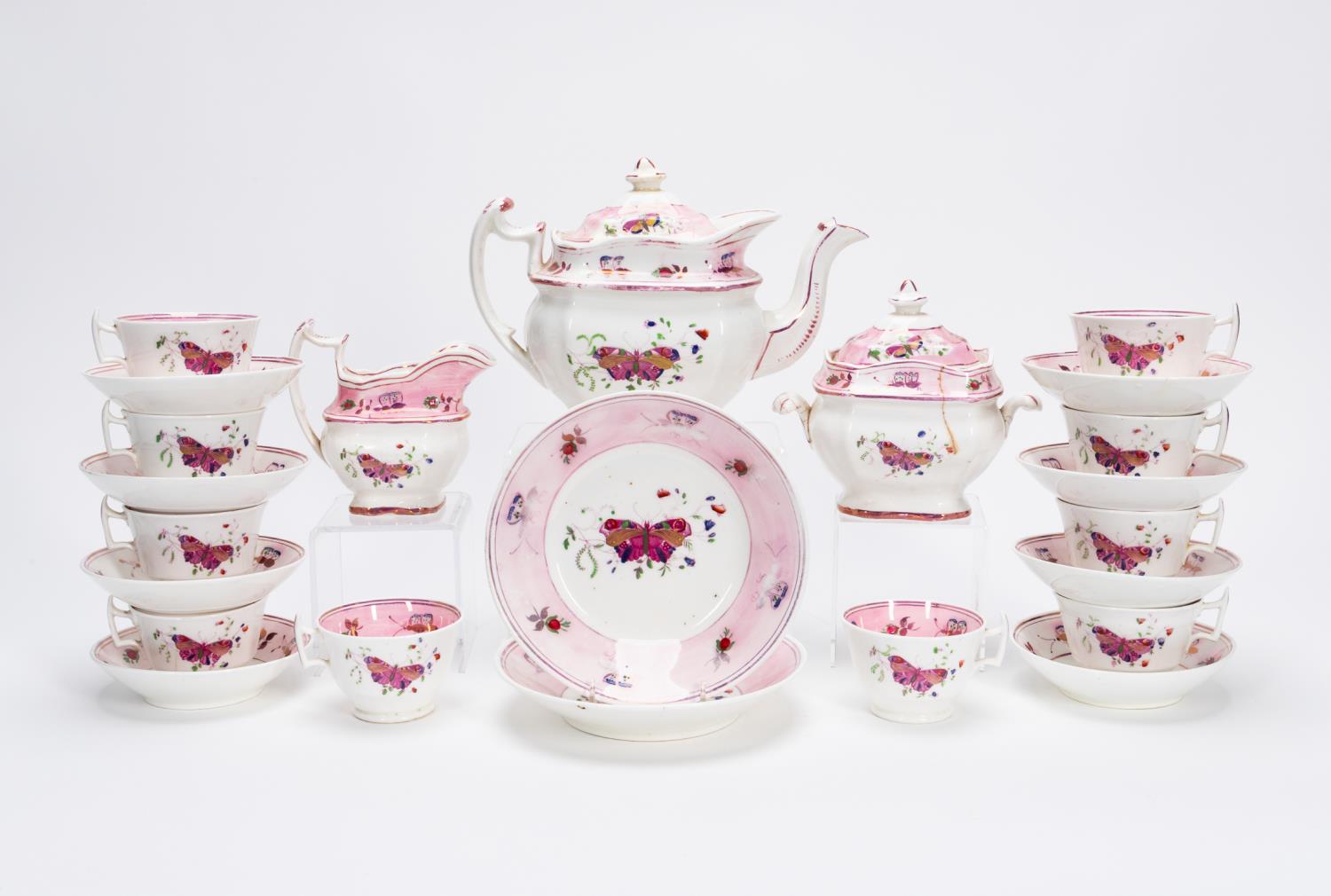 23 PC ENGLISH BUTTERFLY & PINK