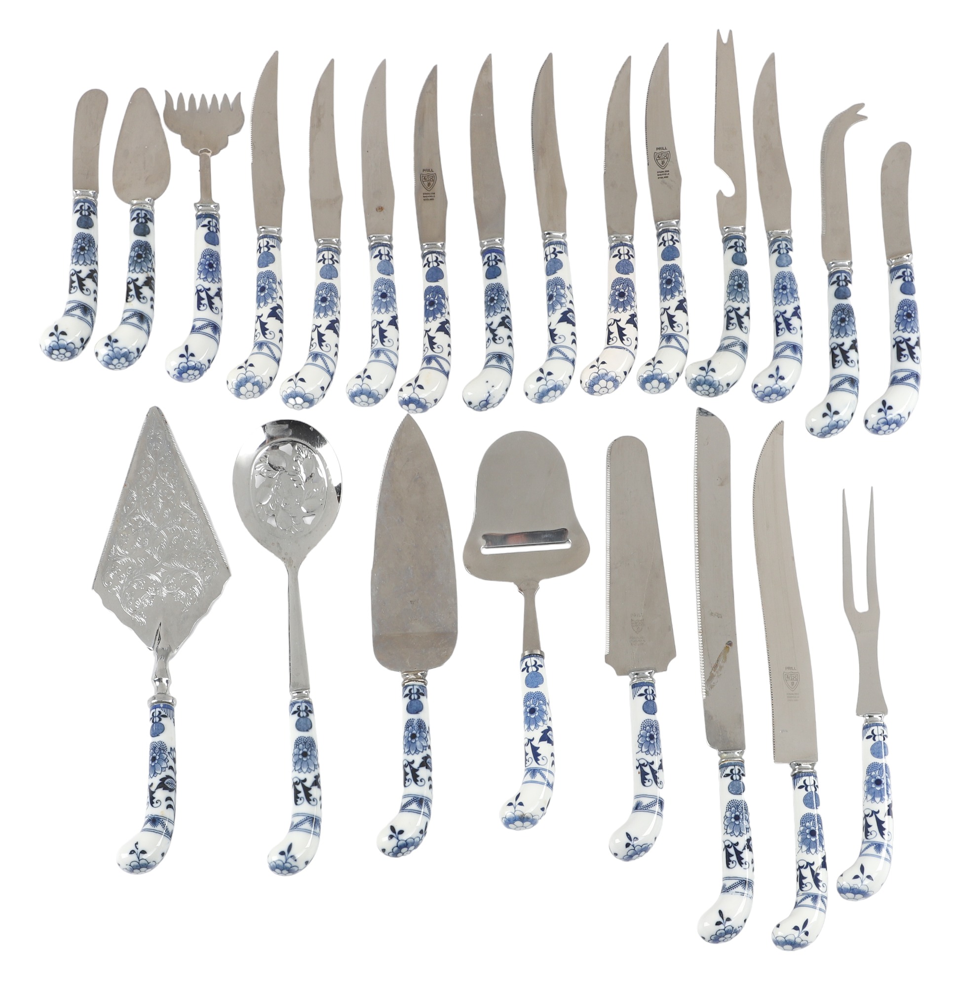 (23) Pcs Prill Blue Onion flatware,