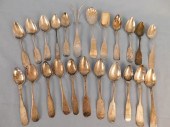 23 PIECES COIN SILVER FLATWARE