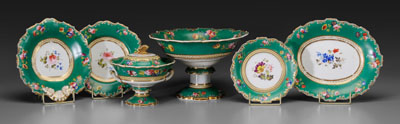 23 pieces porcelain: hand-painted