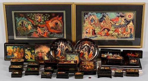 23 RUSSIAN LACQUER BOXESGroup of