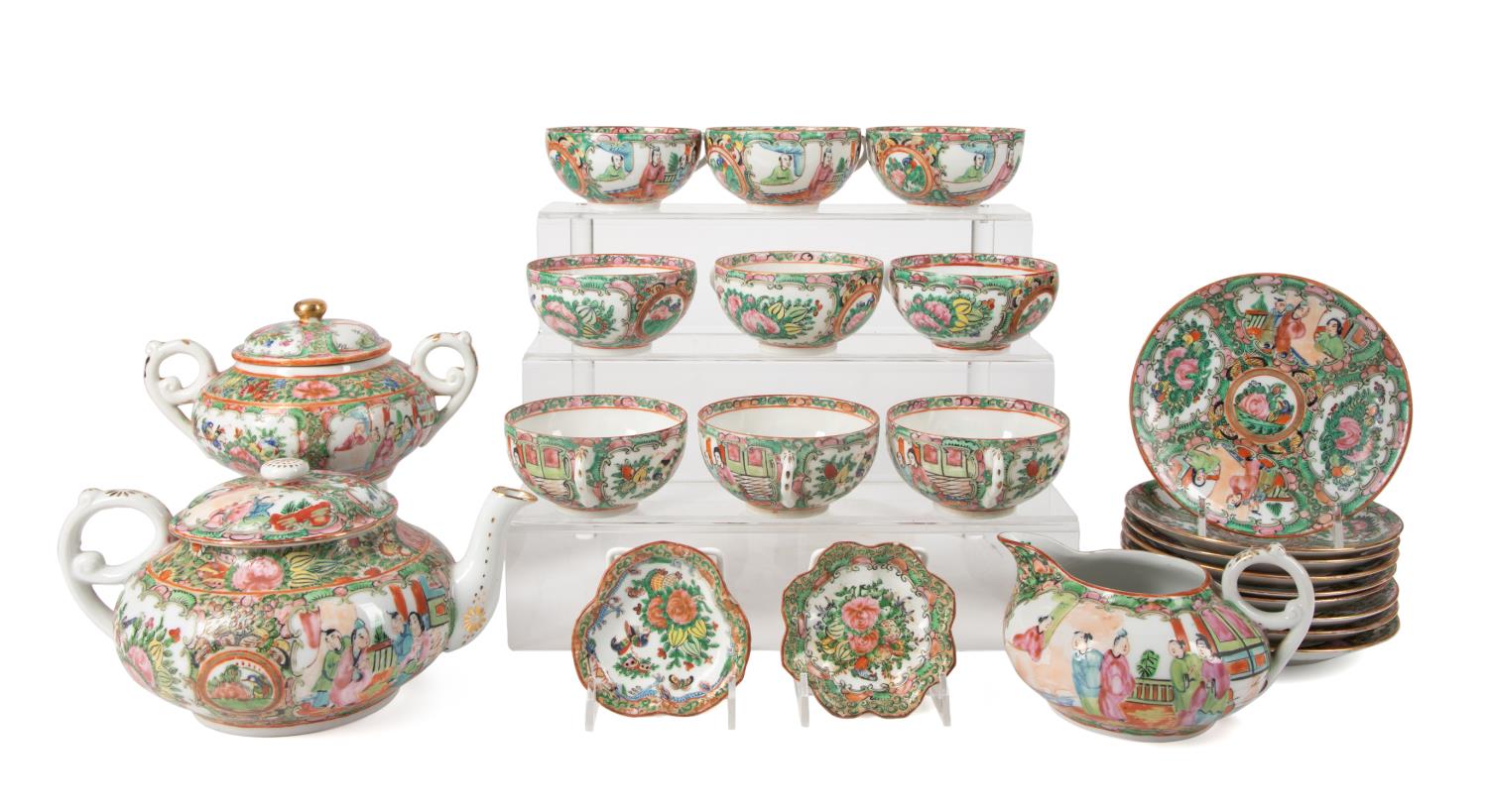 23PC CHINESE EXPORT ROSE