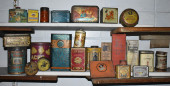 24 ANTIQUE ADVERTISING TINS &