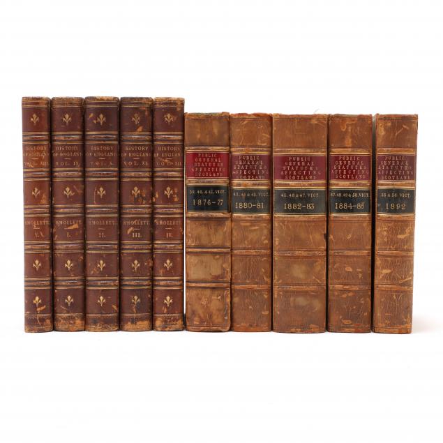 24 ANTIQUE LEATHERBOUND BRITISH