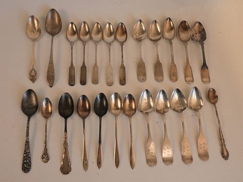 24 ASSORTED SILVER SPOONSLot of