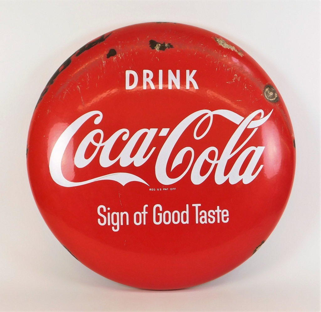 24" COCA COLA PORCELAIN BUTTON